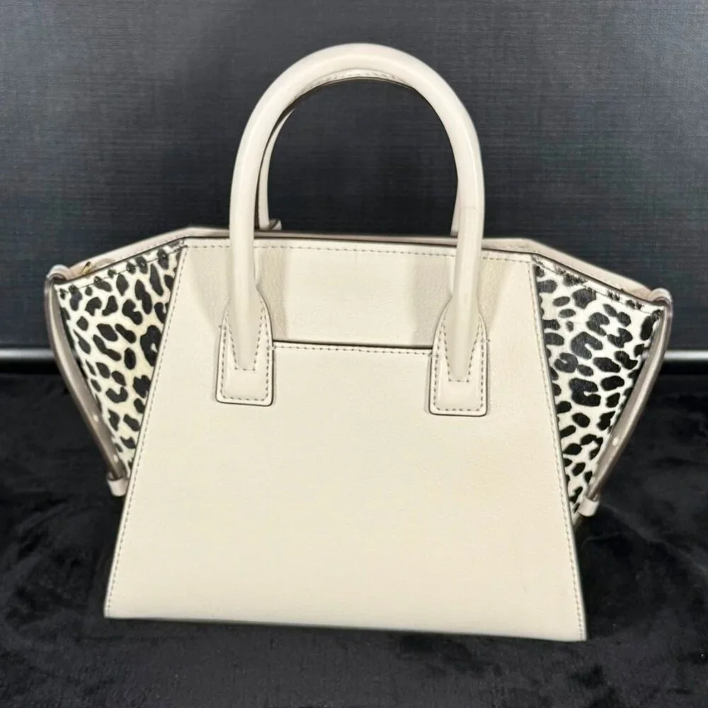 Michael Kors Avril Small Leather and Cheetah Print Calf‎ Hair Satchel